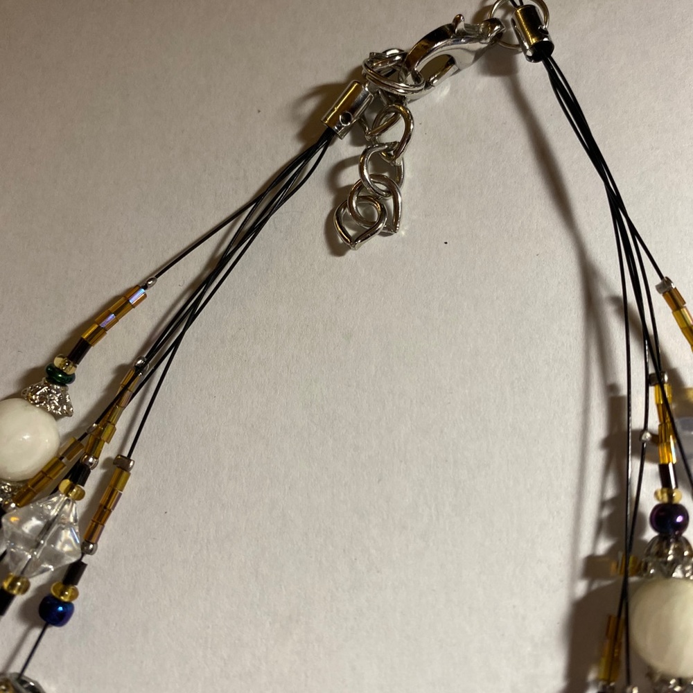 Approximate 9” 5 Multi Strand Multi Bead Necklace - image 6